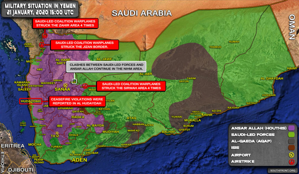 Military Situation In Yemen On January 21, 2020 (Map Update)