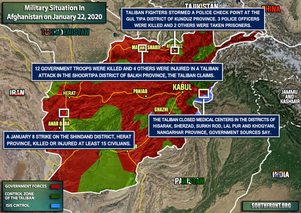 Military Situation In Afghanistan On January 22, 2020 (Map Update)