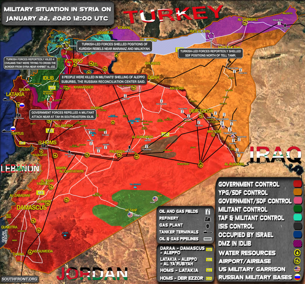 Military Situation In Syria On January 22, 2020 (Map Update)