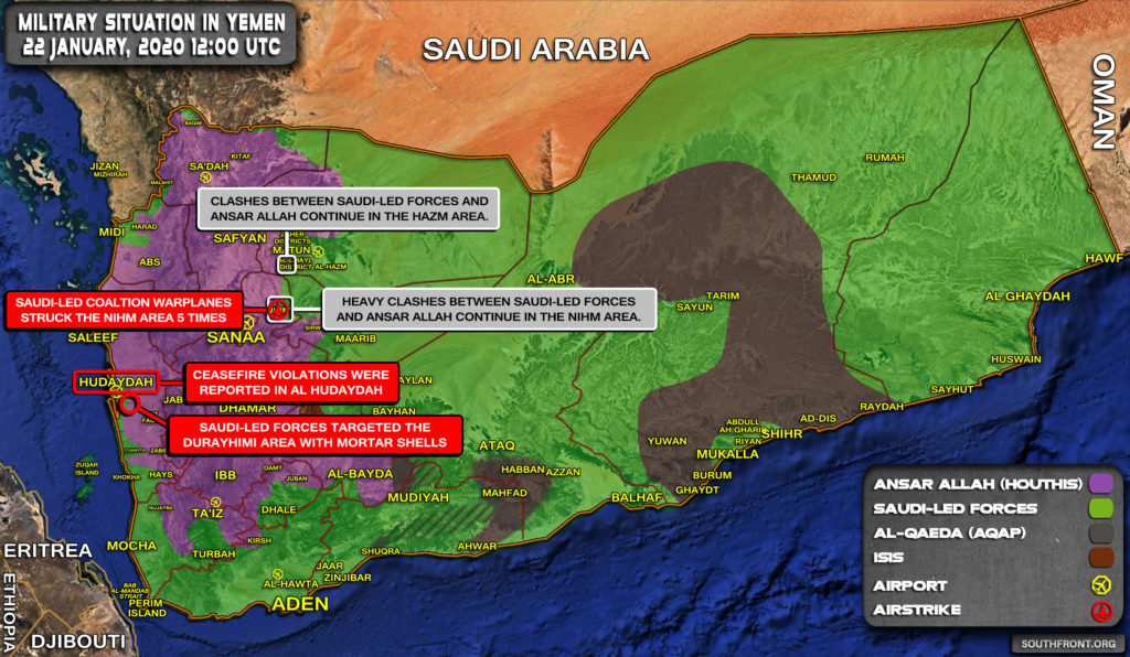 Military Situation In Yemen On January 22, 2020 (Map Update)