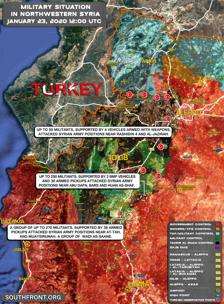 Military Situation In Northwestern Syria On January 23, 2020 (Map Update)