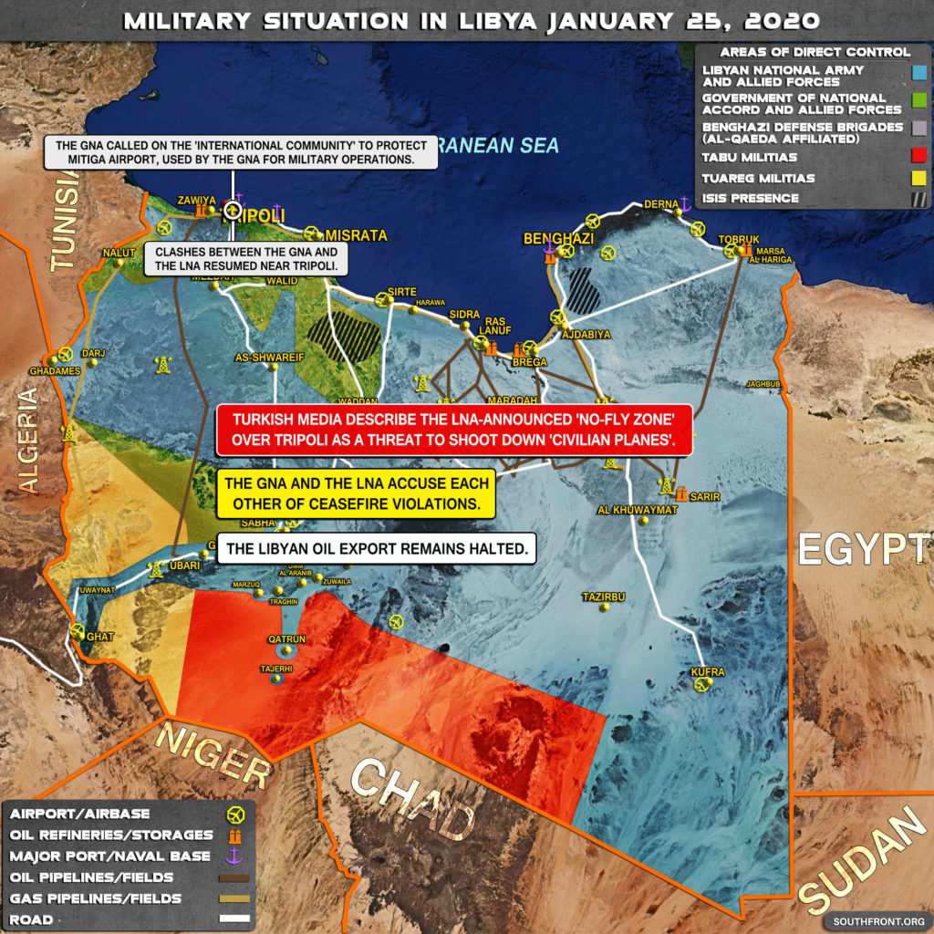 Military Situation In Libya On January 25, 2020 (Map Update)