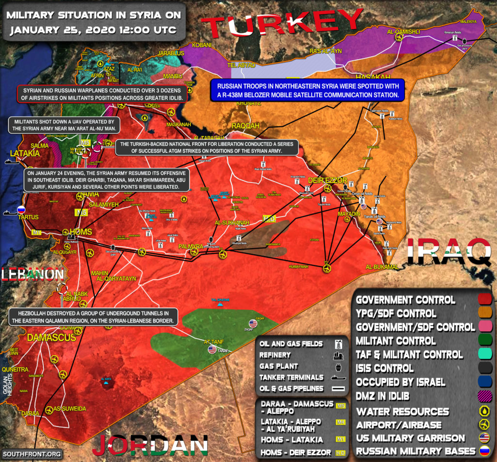 Military Situation In Syria On January 25, 2020 (Map Update)