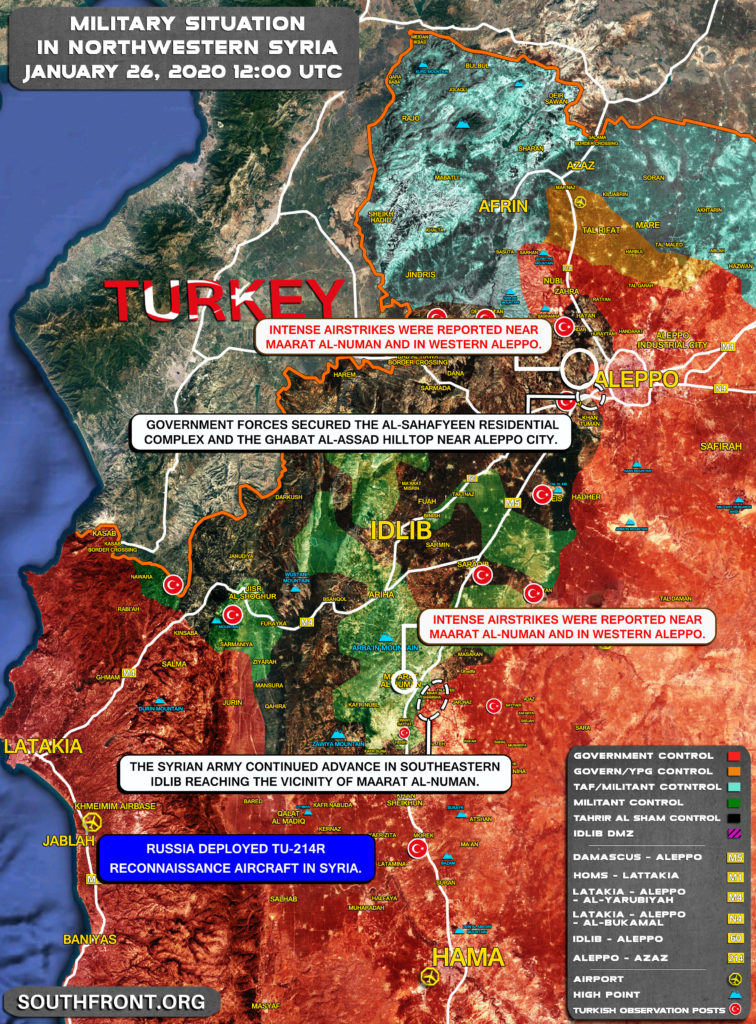 Military Situation In Northwestern Syria On January 26, 2020 (Map Update)