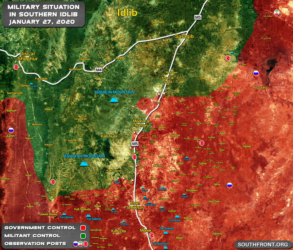 Map Update: Syrian Army Besieged Maarat Al-Numan In Southeastern Idlib