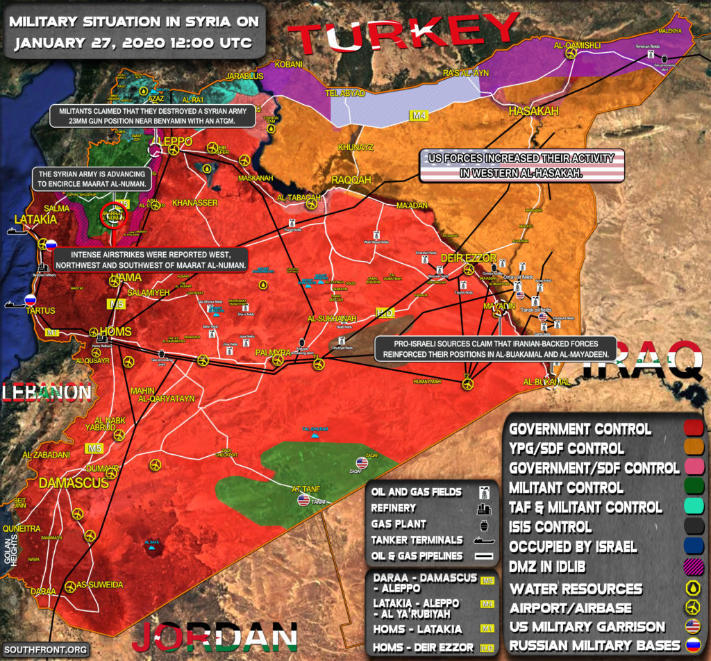 Military Situation In Syria On January 27, 2020 (Map Update)