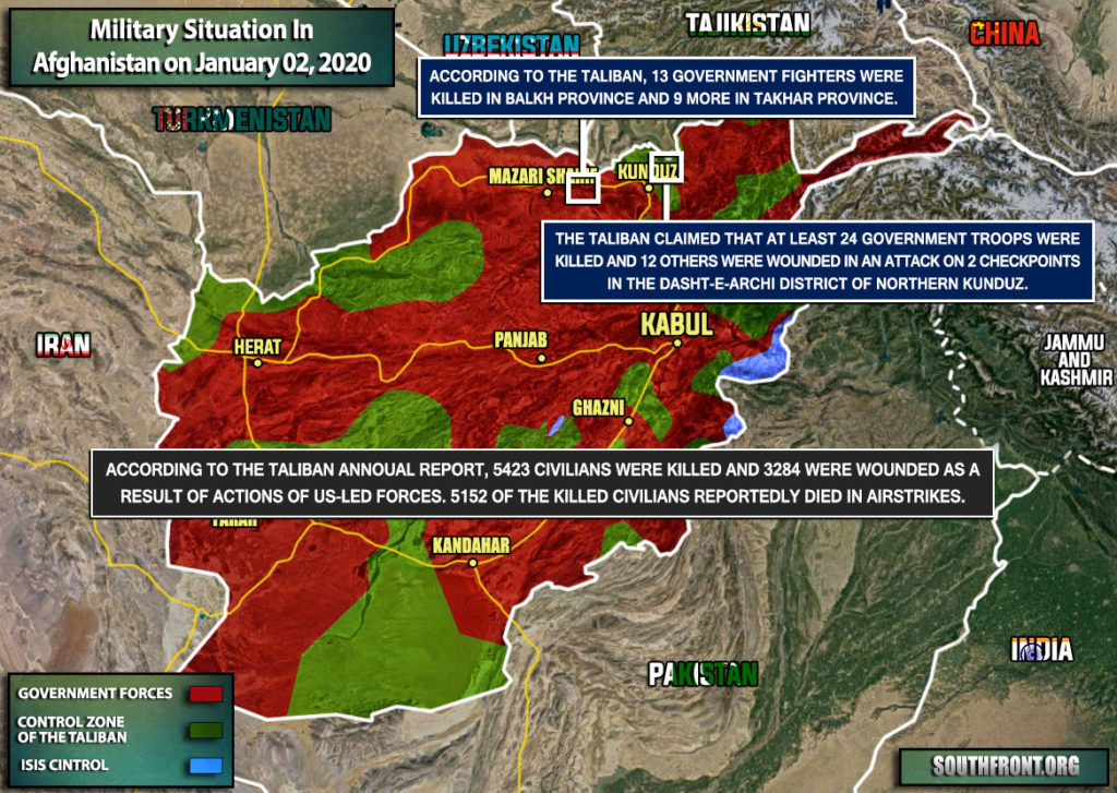 Military Situation In Afghanistan On January 2, 2020 (Map Update)