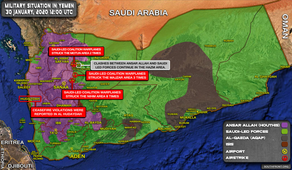 Military Situation In Yemen On January 30, 2020 (Map Update)