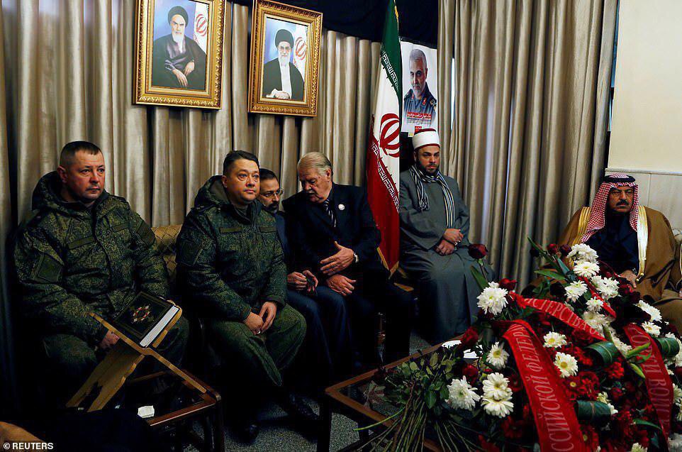 Russian Military Delegation Particiaptes In Soleimani's Funeral Ceremony In Iranian Embassy In Syria