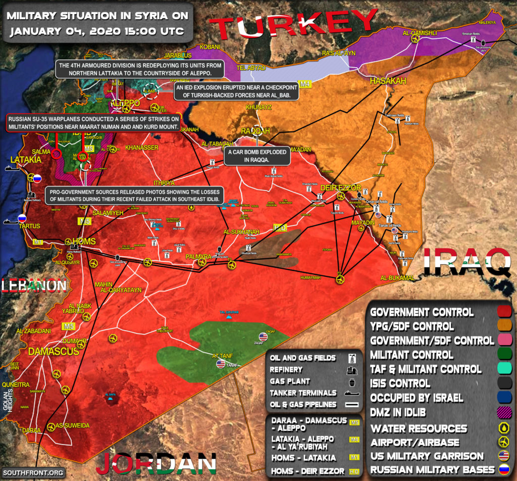 Military Situation In Syria On January 4, 2020 (Map Update)