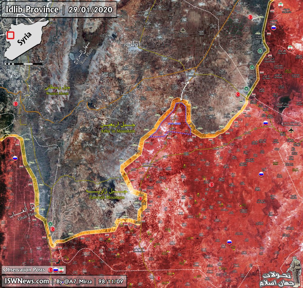 Military Situation In Southern Idlib Following Syrian Army's Advance North Of Maarat al-Numan (Map Update)