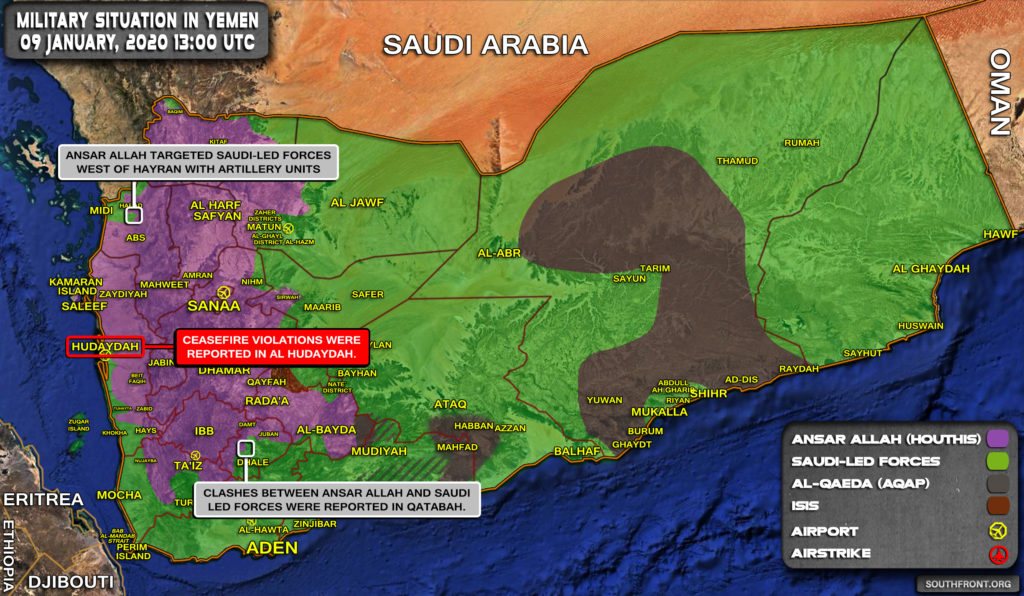 Military Situation In Yemen On January 9, 2020 (Map Update)