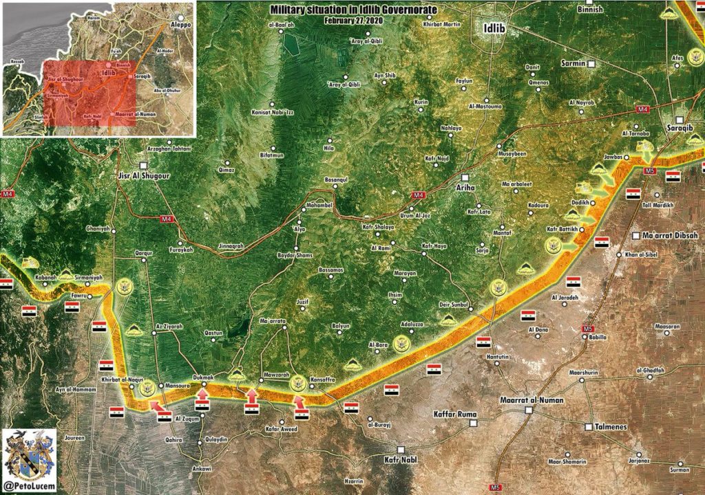 Military Situation In Southern Part Of Idlib Zone On February 28, 2020 (Map Update)