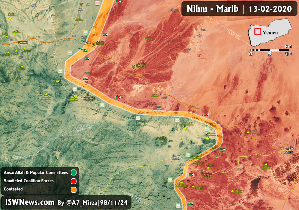 Ansar Allah Advancing On Positions Of Saudi-led Forces In Yemen's Ma'rib Province (Map Update)