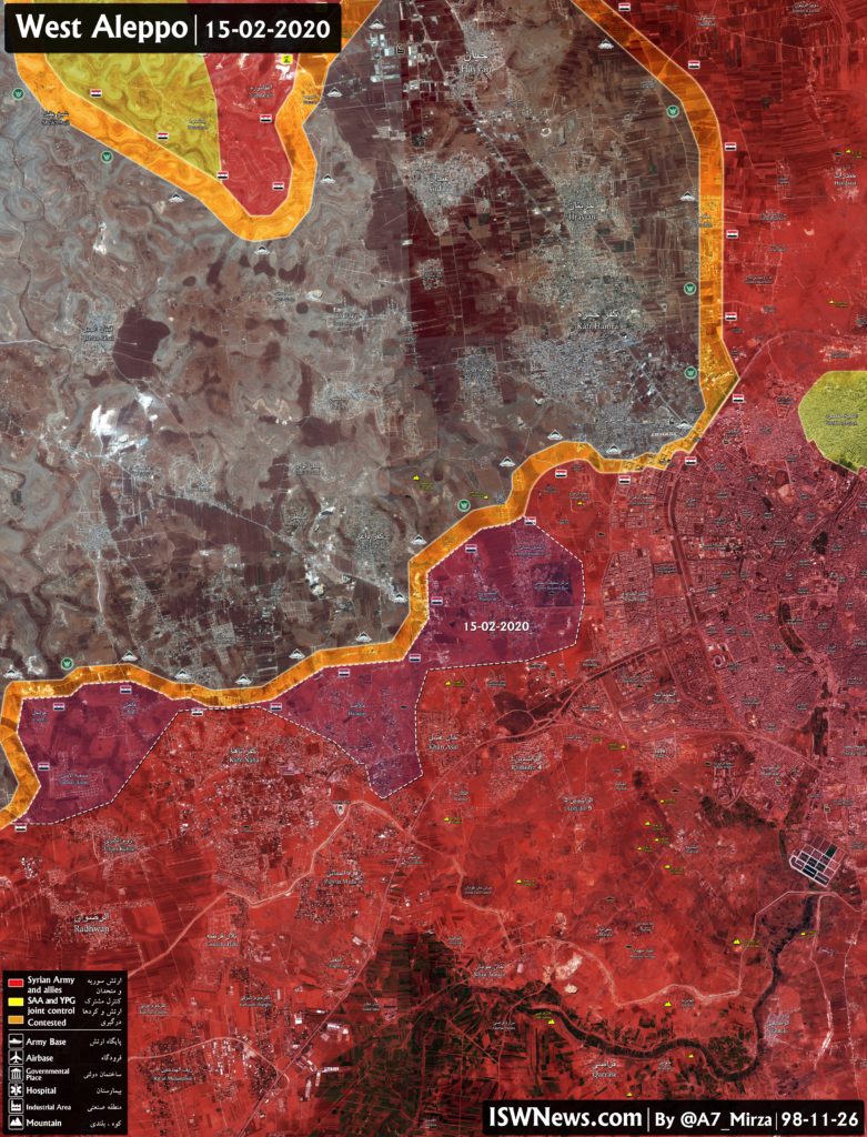 Military Situation In Western Aleppo Following Recent Advance By Syrian Army (Map Update)