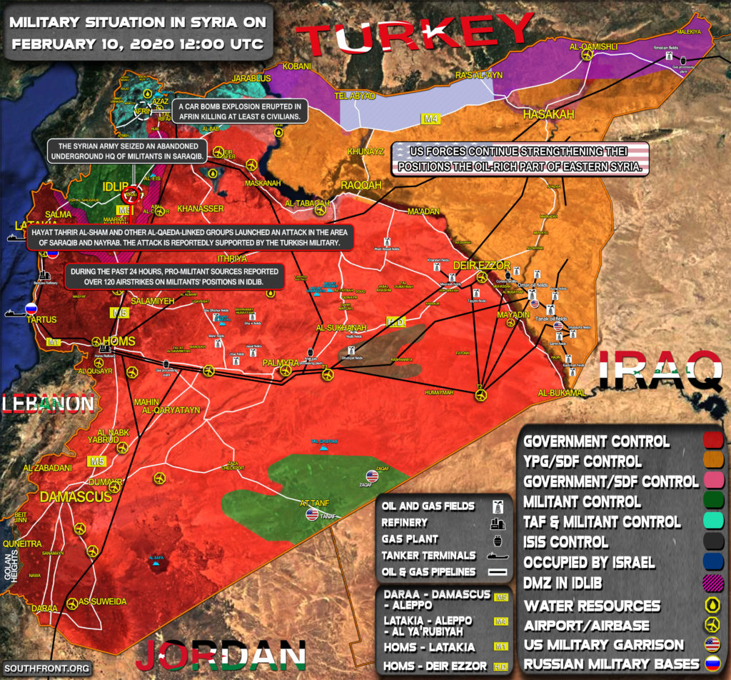 Military Situation In Syria On February 10, 2020 (Map Update)