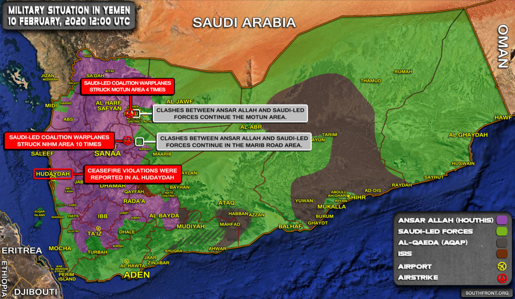 Military Situation In Yemen On February 10, 2020 (Map Update)