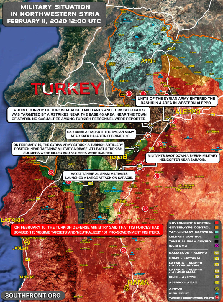 Military Situation In Northwestern Syria On February 11, 2020 (Map Update)