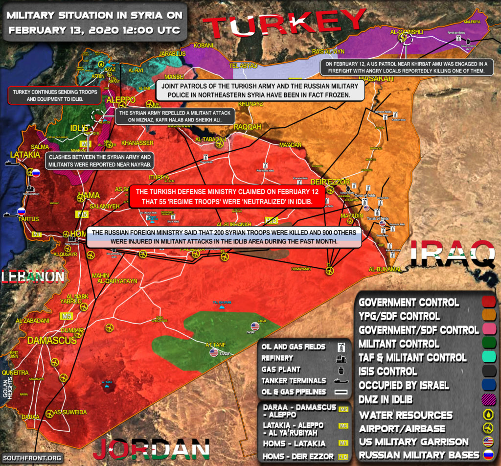 Military Situation In Syria On February 13, 2020 (Map Update)