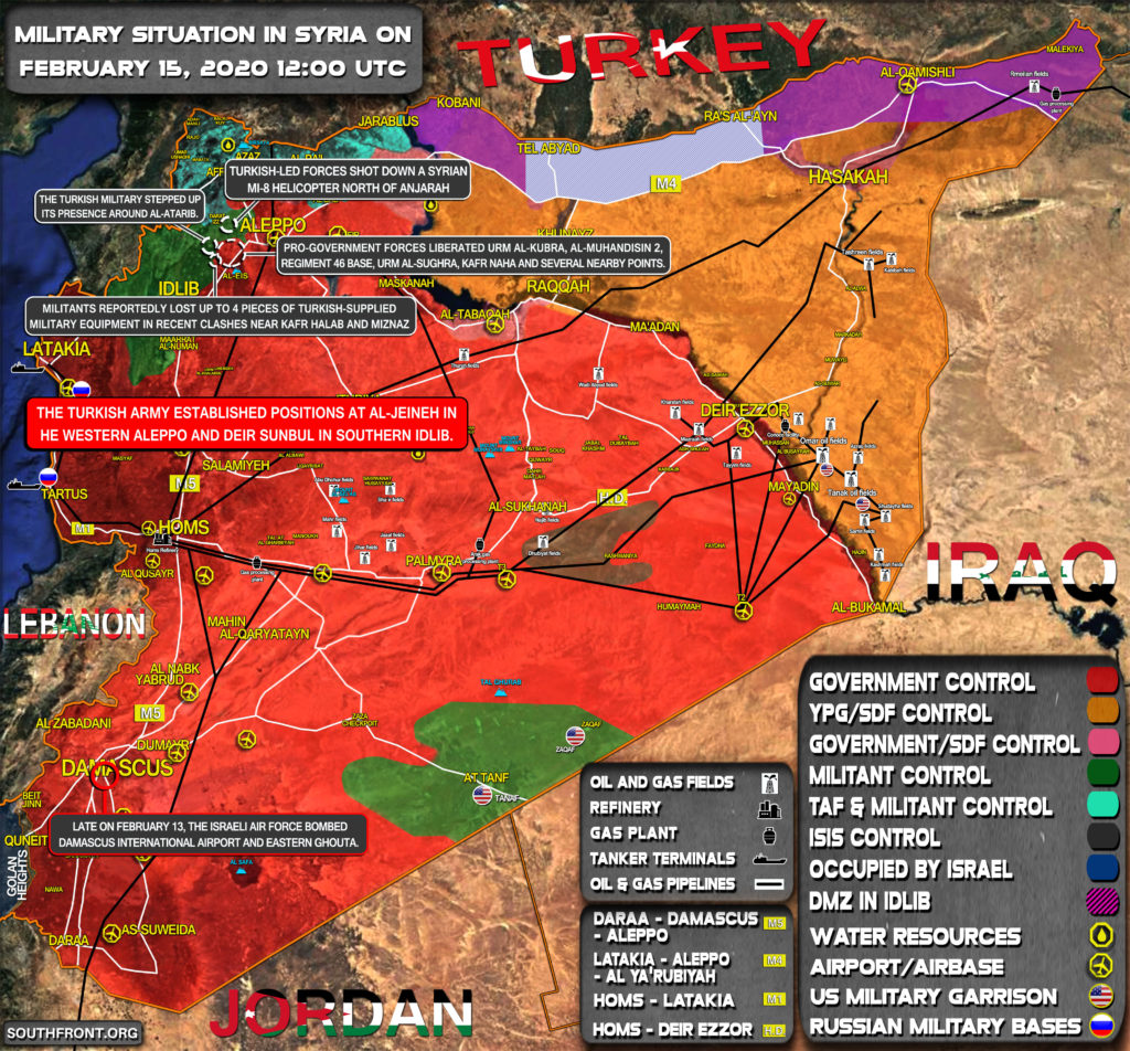 Military Situation In Syria On February 15, 2020 (Map Update)