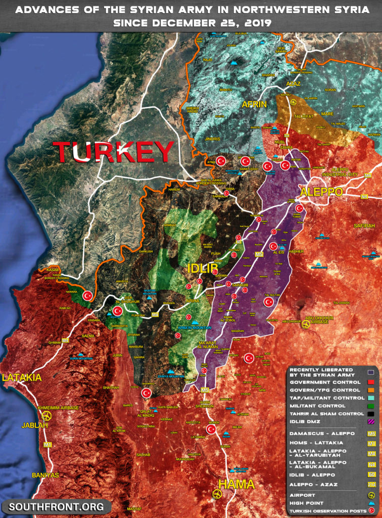 Military Situation In Northwestern Syria On December 29, 2019 And February 17, 2020 (Map Comparison)