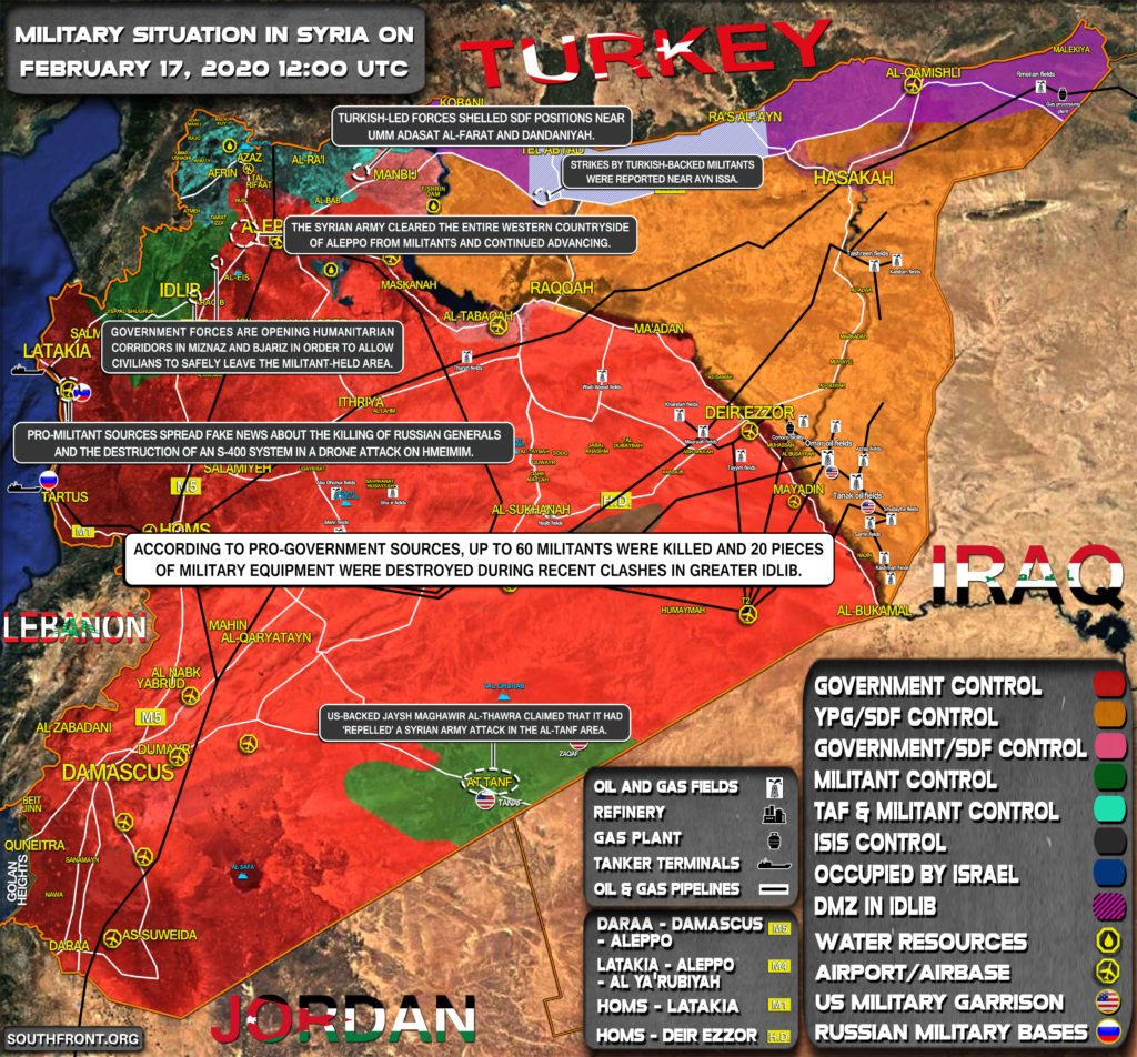 Military Situation In Syria On February 17, 2020 (Map Update)