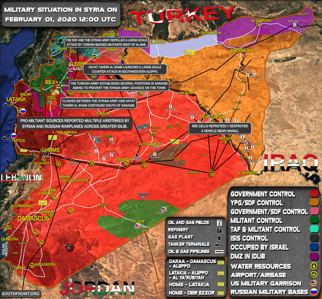 Military Situation In Syria On February 1, 2020 (Map Update)