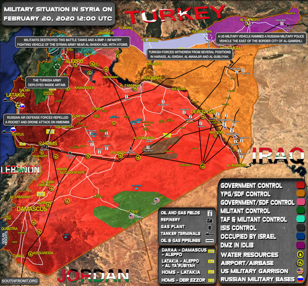 Military Situation In Syria On February 20, 2020 (Map Update)