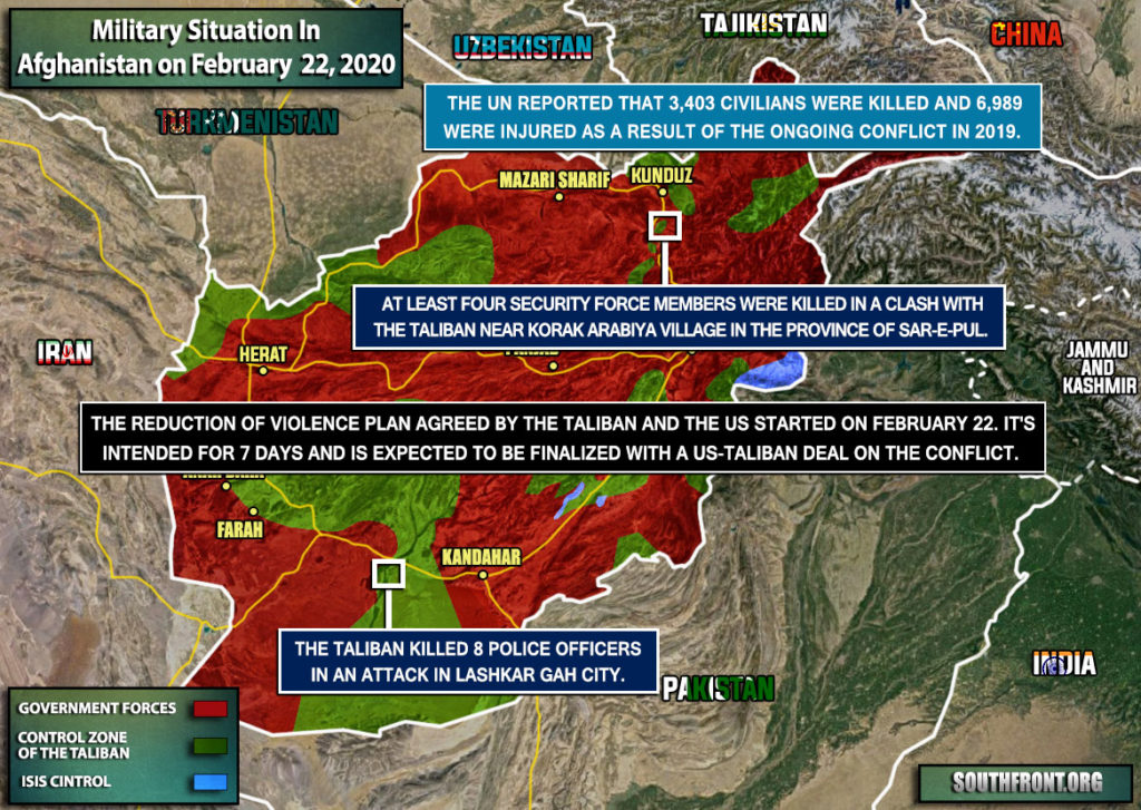 Military Situation In Afghanistan On February 22, 2020 (Map Update)