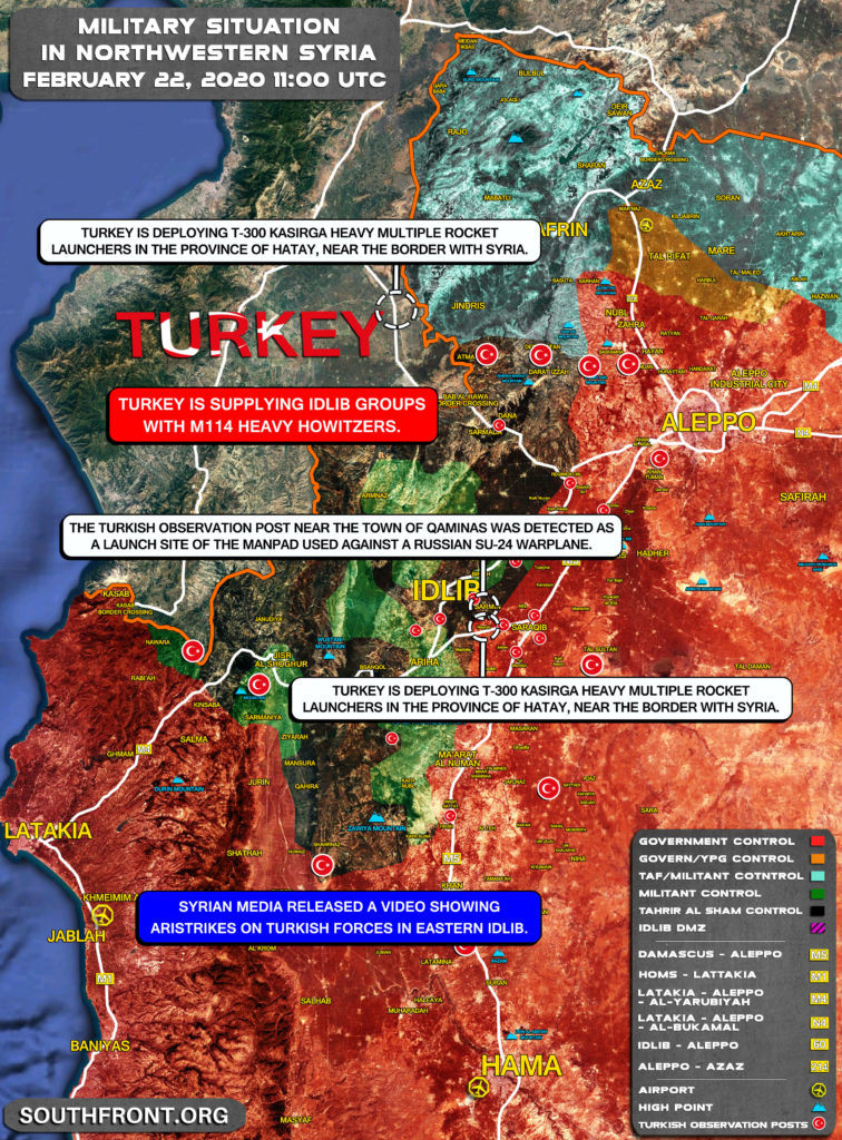 Military Situation In Northwestern Syria On February 22, 2020 (Map Update)