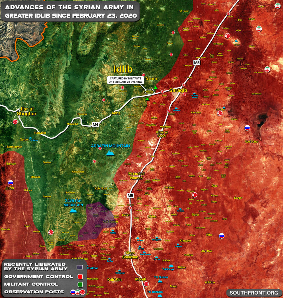 Gains And Setbacks Of Syrian Army In Greater Idlib Since February 23, 2020 (Map Update)