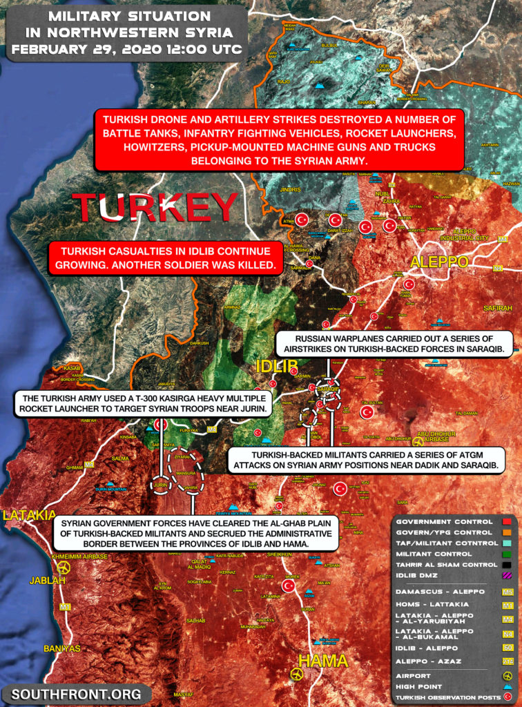 Military Situation In Northwestern Syria On February 29, 2020 (Map Update)