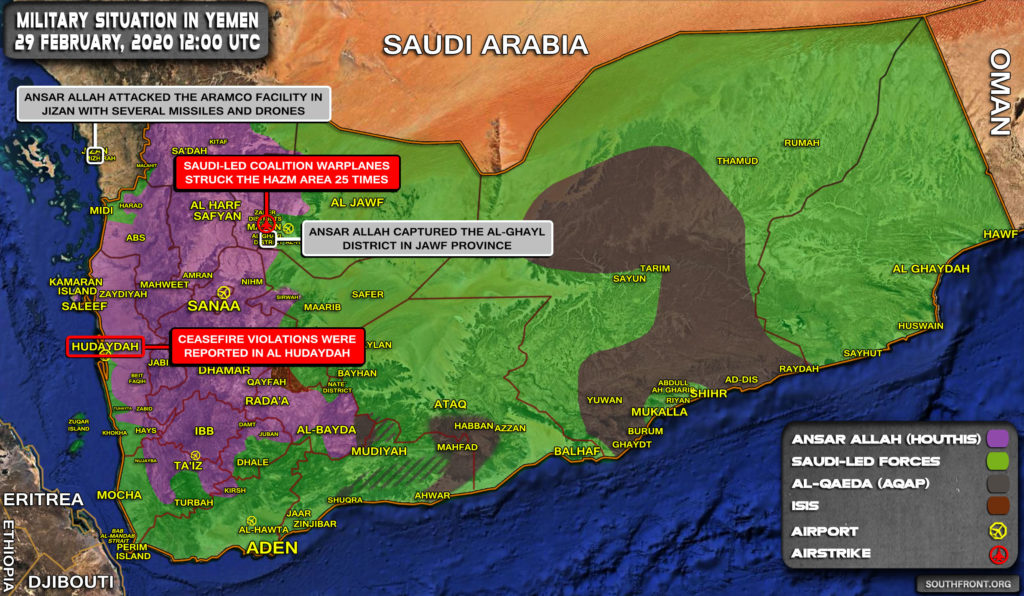 Military Situation In Yemen On February 29, 2020 (Map Update)