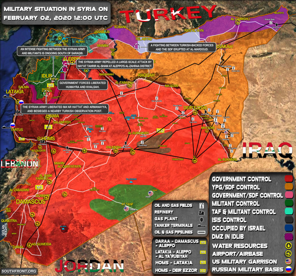 Military Situation In Syria On February 2, 2020 (Map Update)