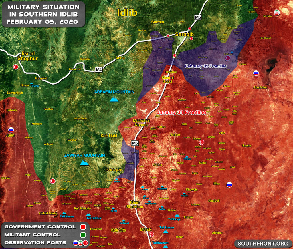 Map Comparison: Military Situation In Southern Idlib On January 31 And February 5, 2020