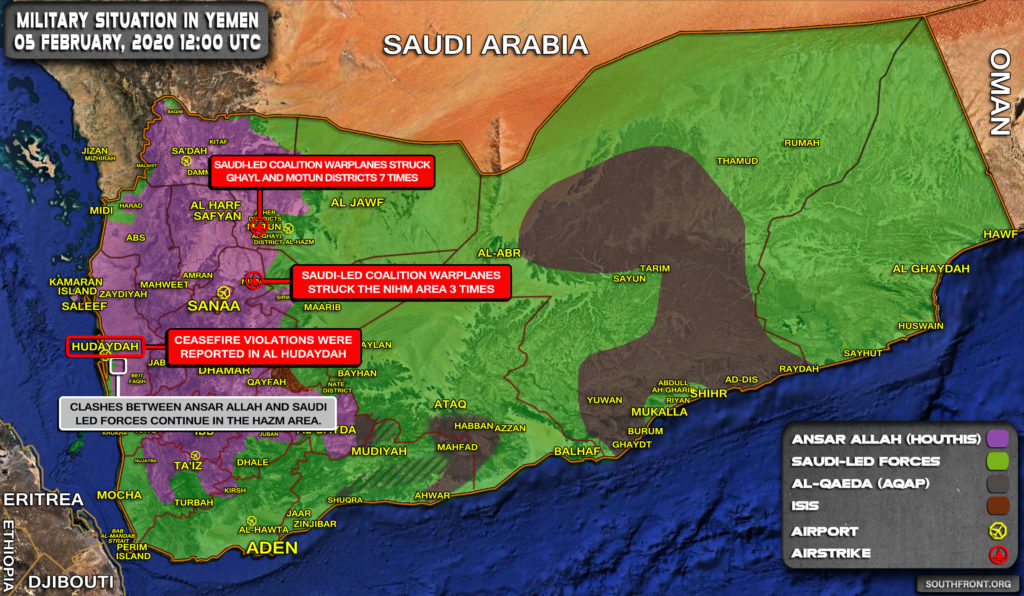 Military Situation In Yemen On February 5, 2020 (Map Update)