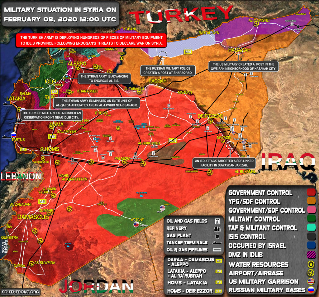 Military Situation In Syria On February 8, 2020 (Map Update)