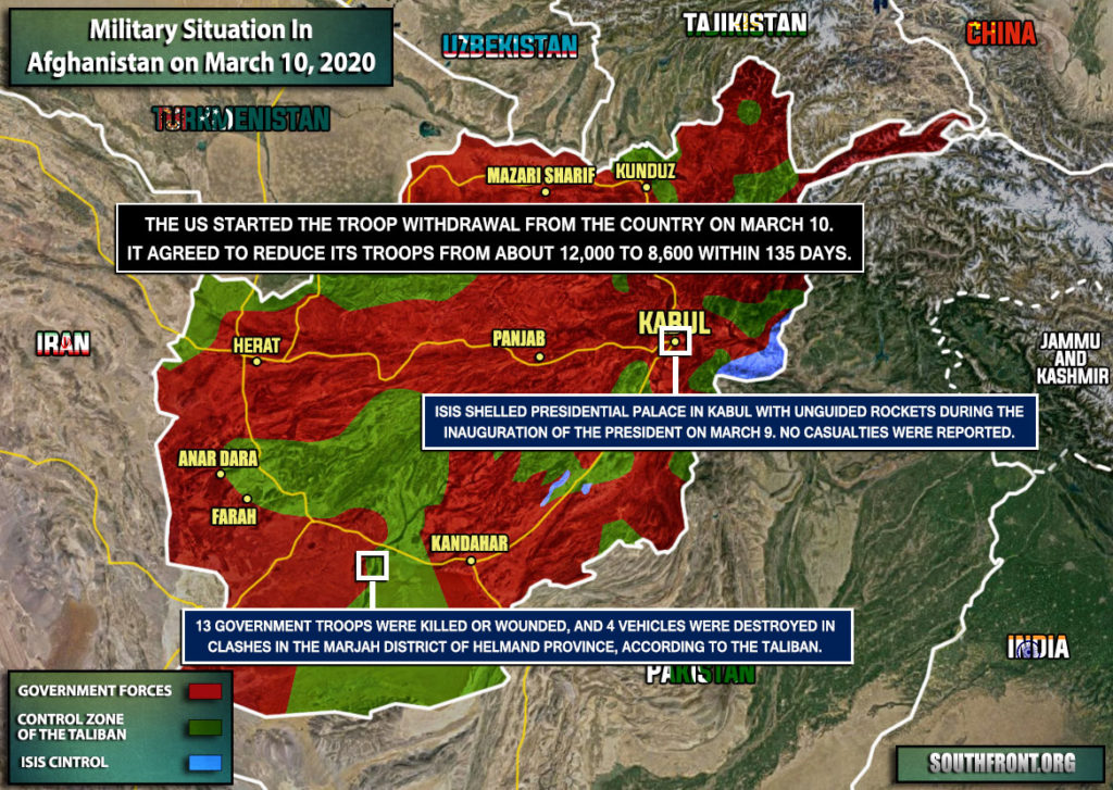 Military Situation In Afghanistan On March 10, 2020 (Map Update)