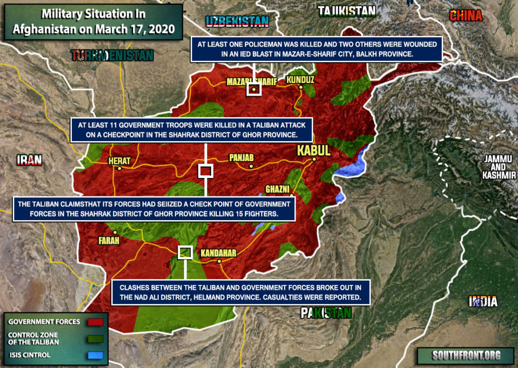 Military Situation In Afghanistan On March 17, 2020 (Map Update)