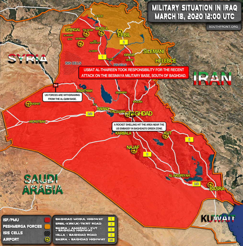 Military Situation In Iraq On March 18, 2020 (Map Update)