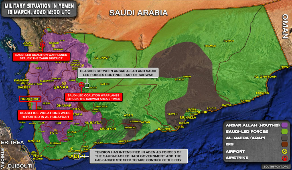 Military Situation In Yemen On March 18, 2020 (Map Update)