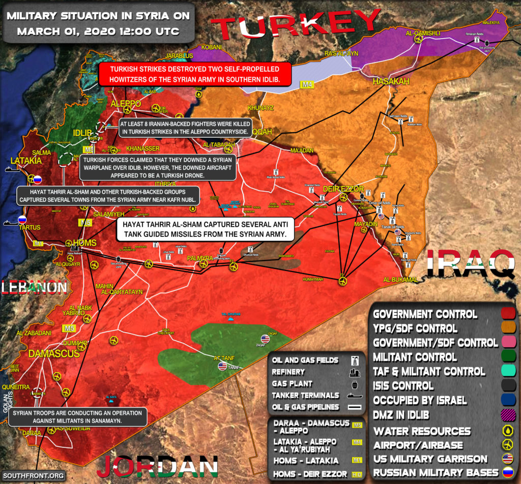 Military Situation In Syria On March 1, 2020 (Map Update)