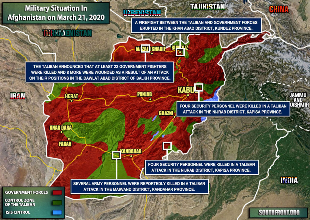 Military Situation In Afghanistan On March 21, 2020 (Map Update)