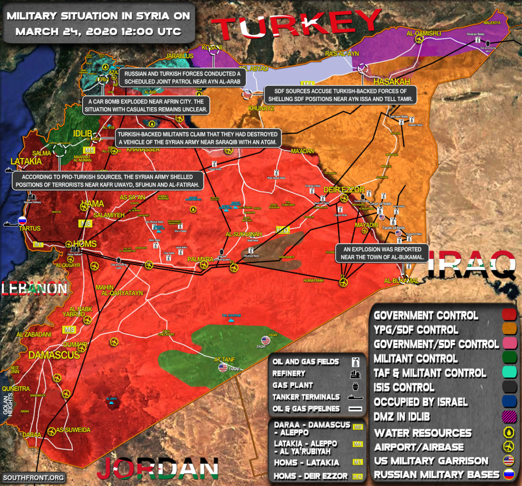 Military Situation In Syria On March 24, 2020 (Map Update)