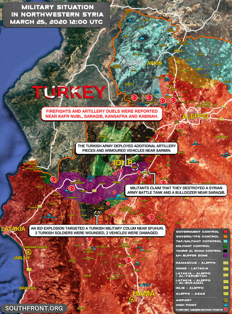 Military Situation In Syria On March 25, 2020 (Map Update)