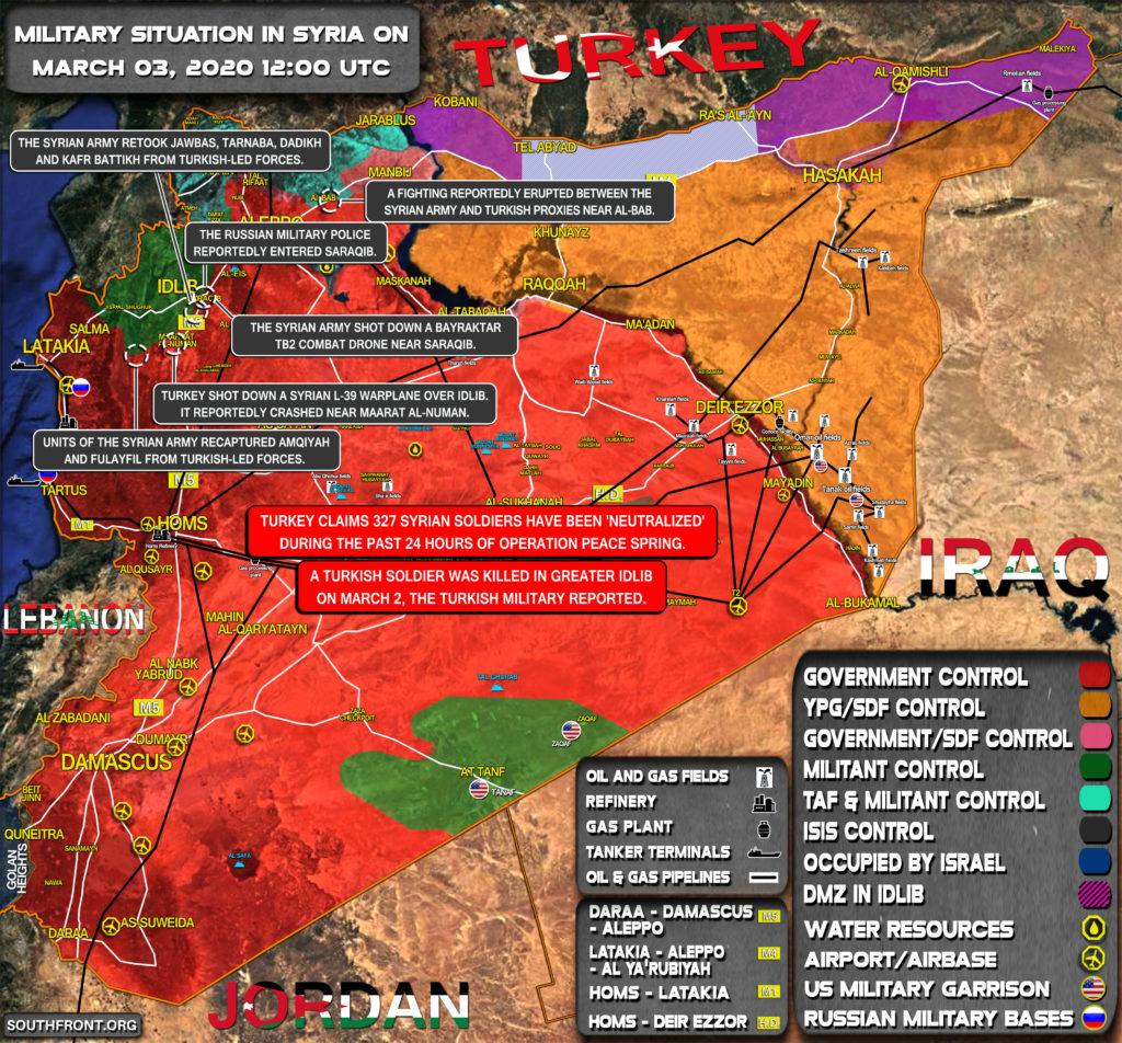 Military Situation In Syria On March 3, 2020 (Map Update)