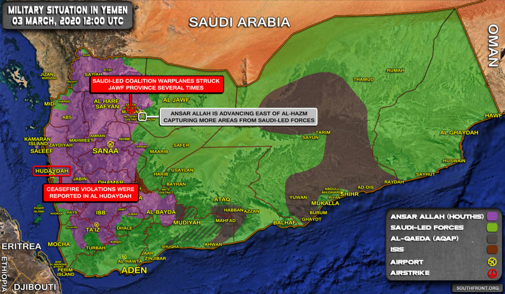 Military Situation In Yemen On March 3, 2020 (Map Update)