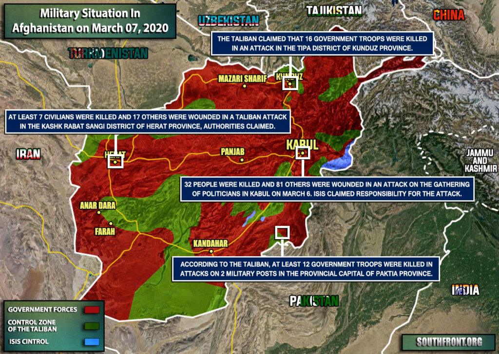 Military Situation In Afghanistan On March 7, 2020 (Map Update)