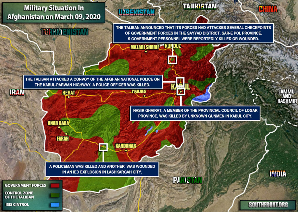 Military Situation In Afghanistan On March 9, 2020 (Map Update)