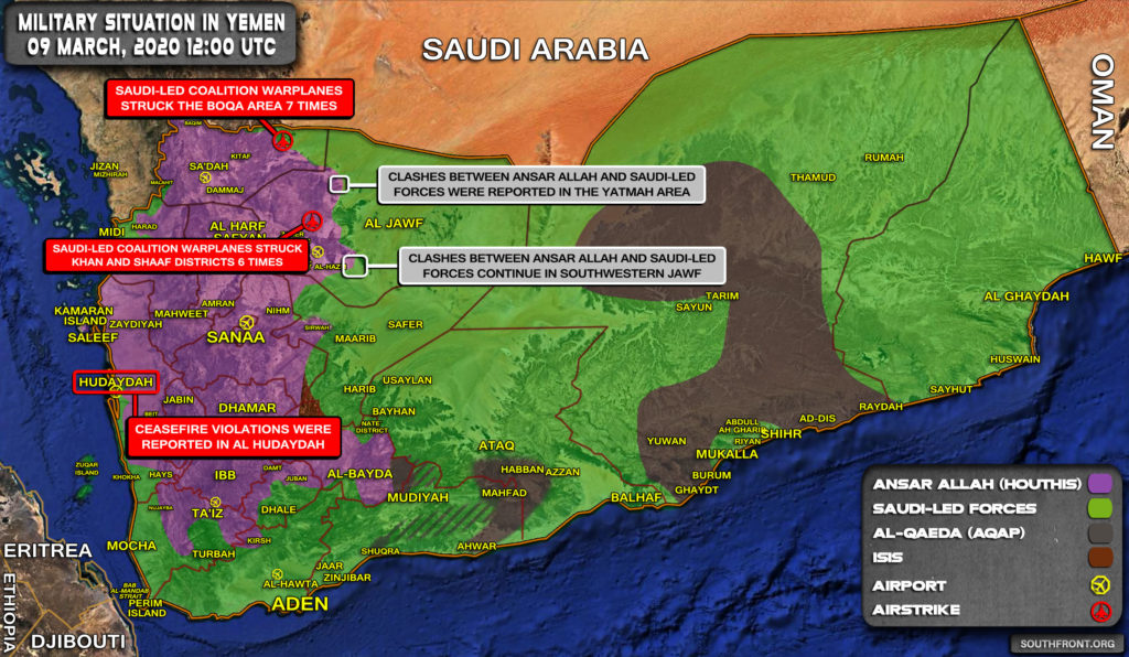 Military Situation In Yemen On March 9, 2020 (Map Update)